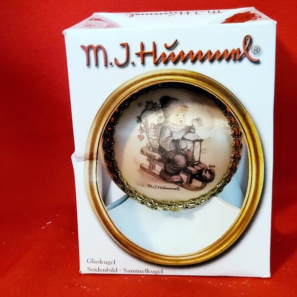 MJ Hummel 2006 Hansel & Gretel Winter Fun Glass Silk Bulb Christmas Ornament - Picture 12 of 14